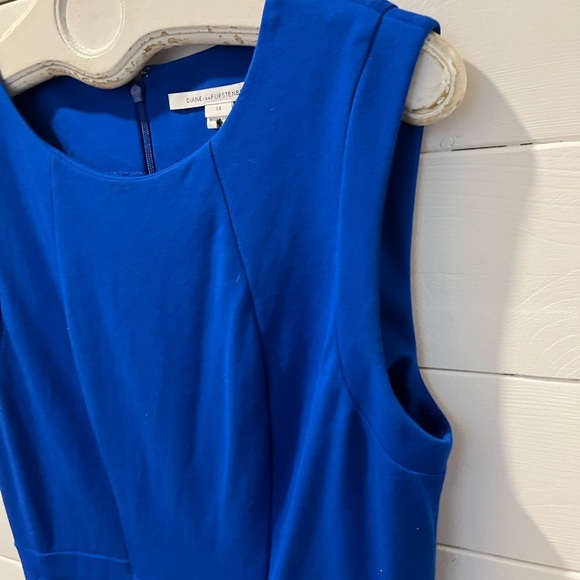 💙 Diane von Furstenberg Royal Blue Sleeveless Dress – Size 14 - Picture 10 of 13